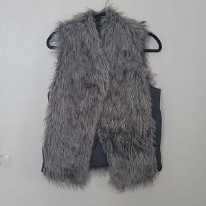 Gray fur vest